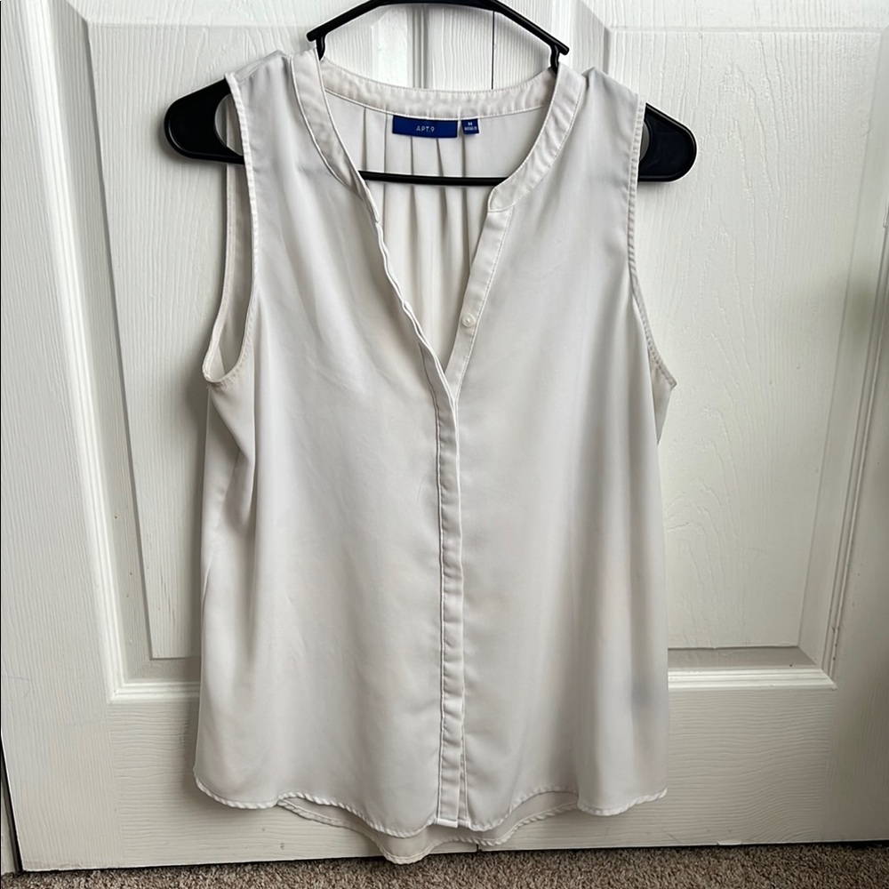Loft White Sleeveless Blouse